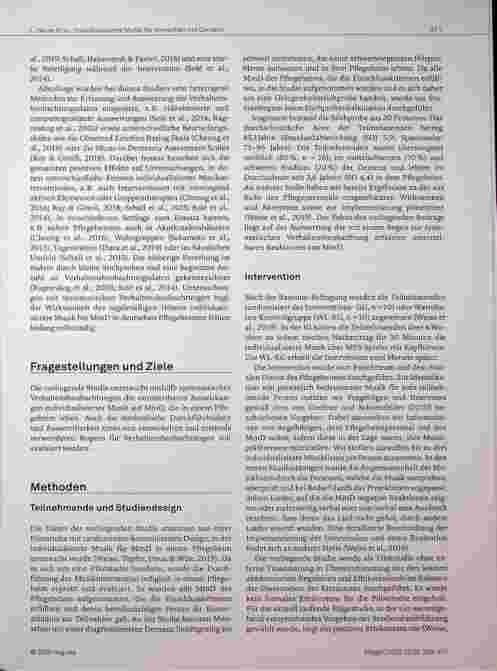 Vorschauseite 3: Unmittelbare Reaktionen von Menschen mit Demenz auf individualisierte Musik: Analyse von Verhaltensbeobachtungen im Pflegeheim.