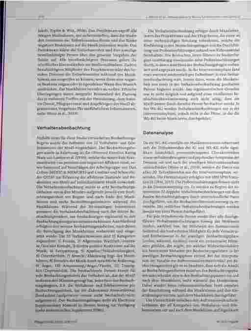Vorschauseite 4: Unmittelbare Reaktionen von Menschen mit Demenz auf individualisierte Musik: Analyse von Verhaltensbeobachtungen im Pflegeheim.