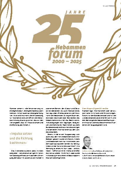 Vorschauseite 2: Ein Vierteljahrhundert Hebammenforum