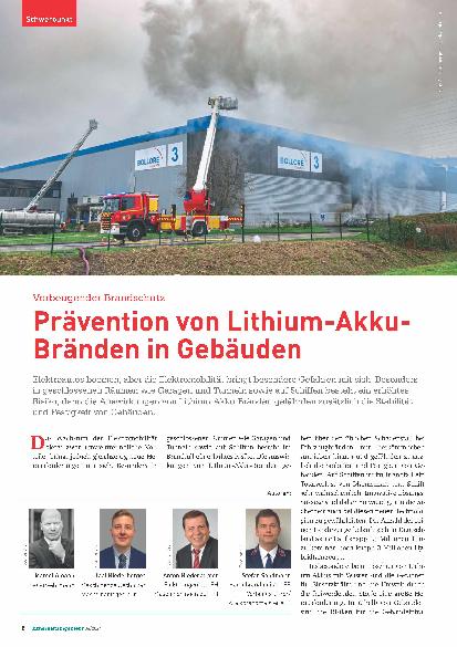 Vorschauseite 1: Prävention von Lithium-Akku-Bränden in Gebäuden