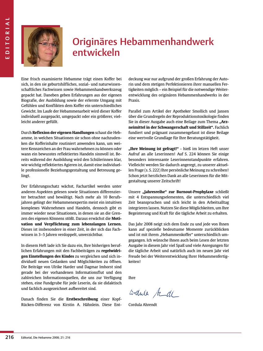Vorschauseite 1: Originäres Hebammenhandwerk entwickeln