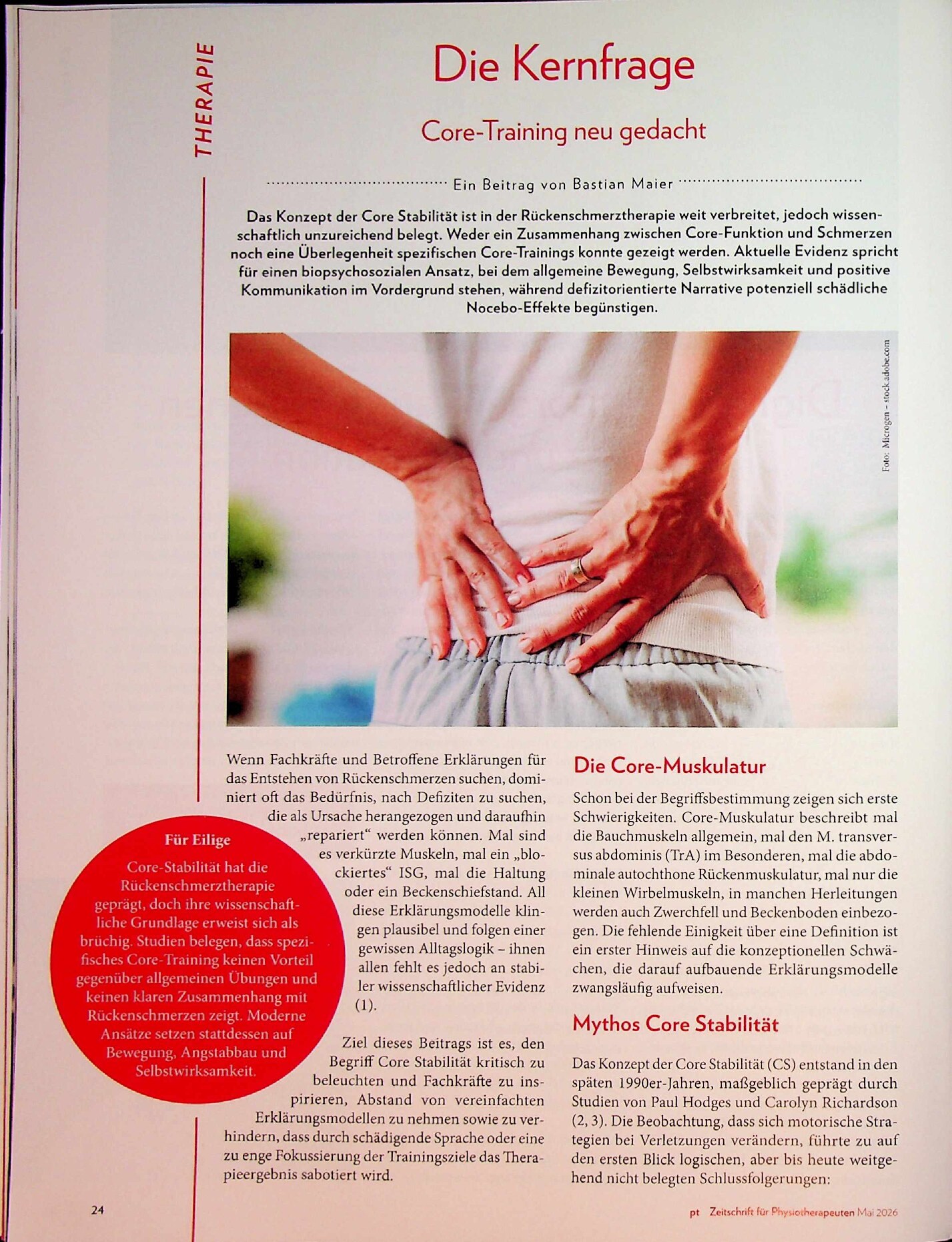 Vorschauseite 1: Core-Training neu gedacht