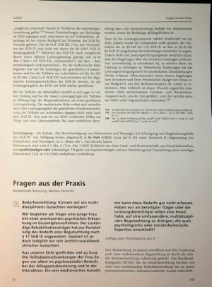 Vorschauseite 1: Bedarfsermittlung: Können wir ein multidisziplinäres Gutachten verlangen?