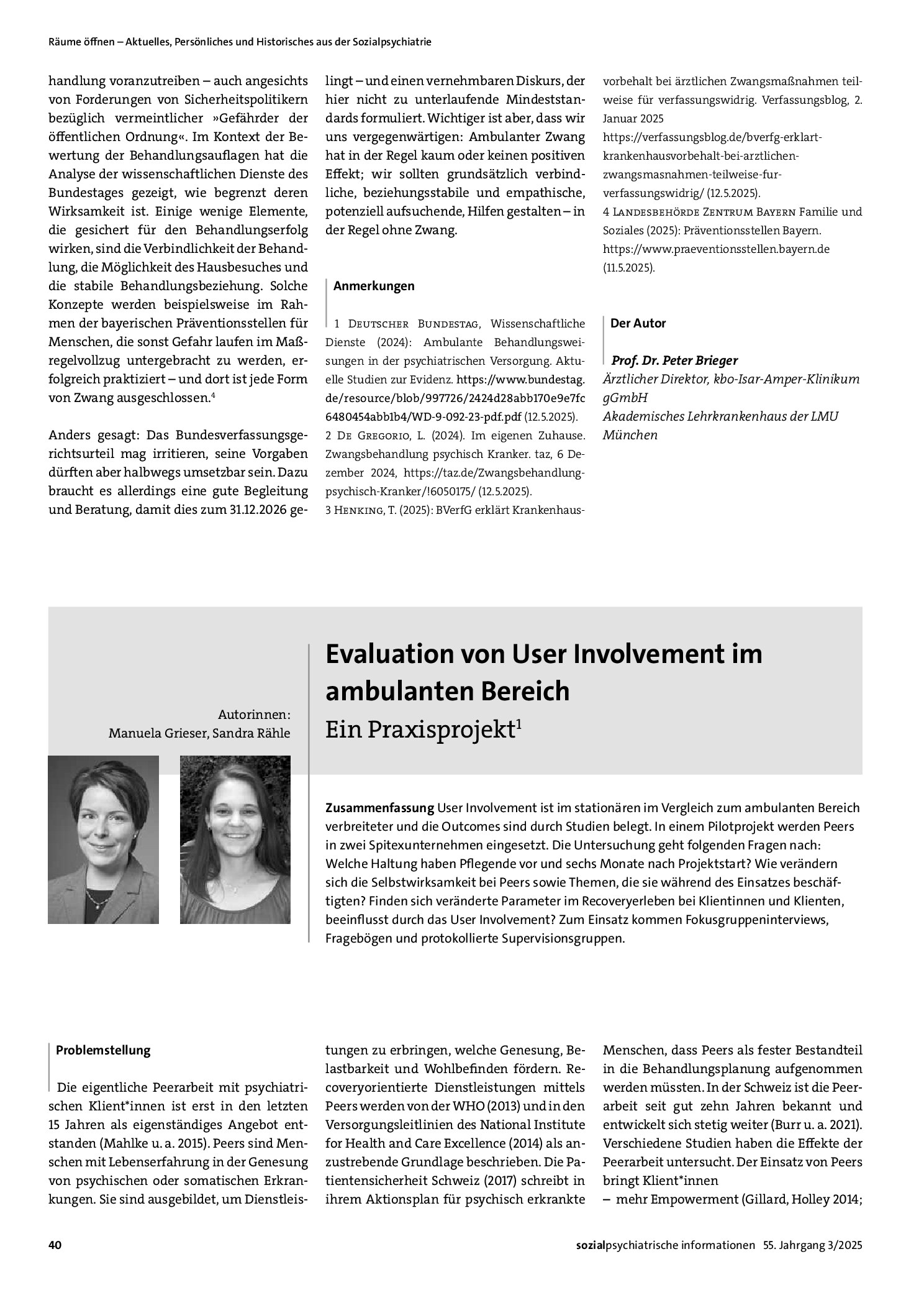 Vorschauseite 1: Evaluation von User Involvement im ambulanten Bereich