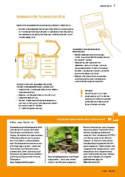 Vorschauseite 2: Gesund am Bildschirm arbeiten: Vorgaben wurden konkretisiert.