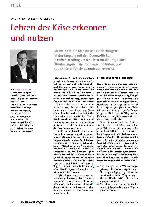Vorschauseite 1: ORGANISATIONSENTWICKLUNG Lehren der Krise erkennen und nutzen