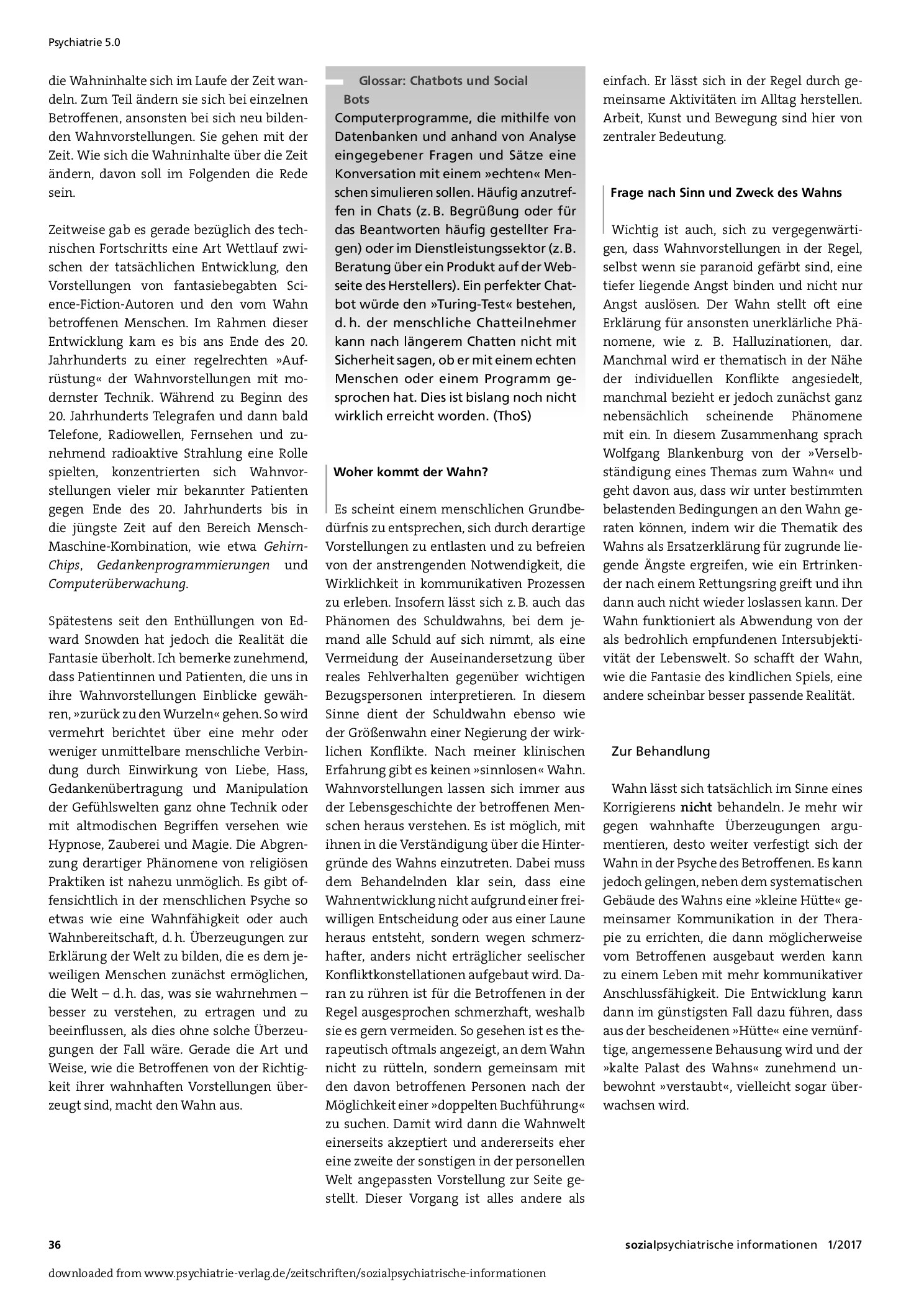 Vorschauseite 2: Wahn heute; Wie ändern sich Wahninhalte?