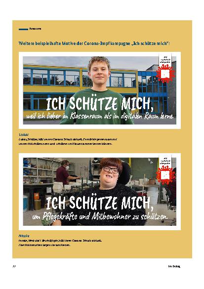 Vorschauseite 5: Ich schütze mich“ – 84 Menschen aus ganz Deutschland erklären, warum sie sich vor Corona schützen