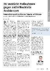 Vorschauseite 1: EU verstärkt Maßnahmen gegen antimikrobielle Resistenzen