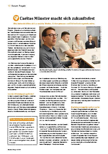 Vorschauseite 1: Caritas Münster macht sich zukunftsfest.