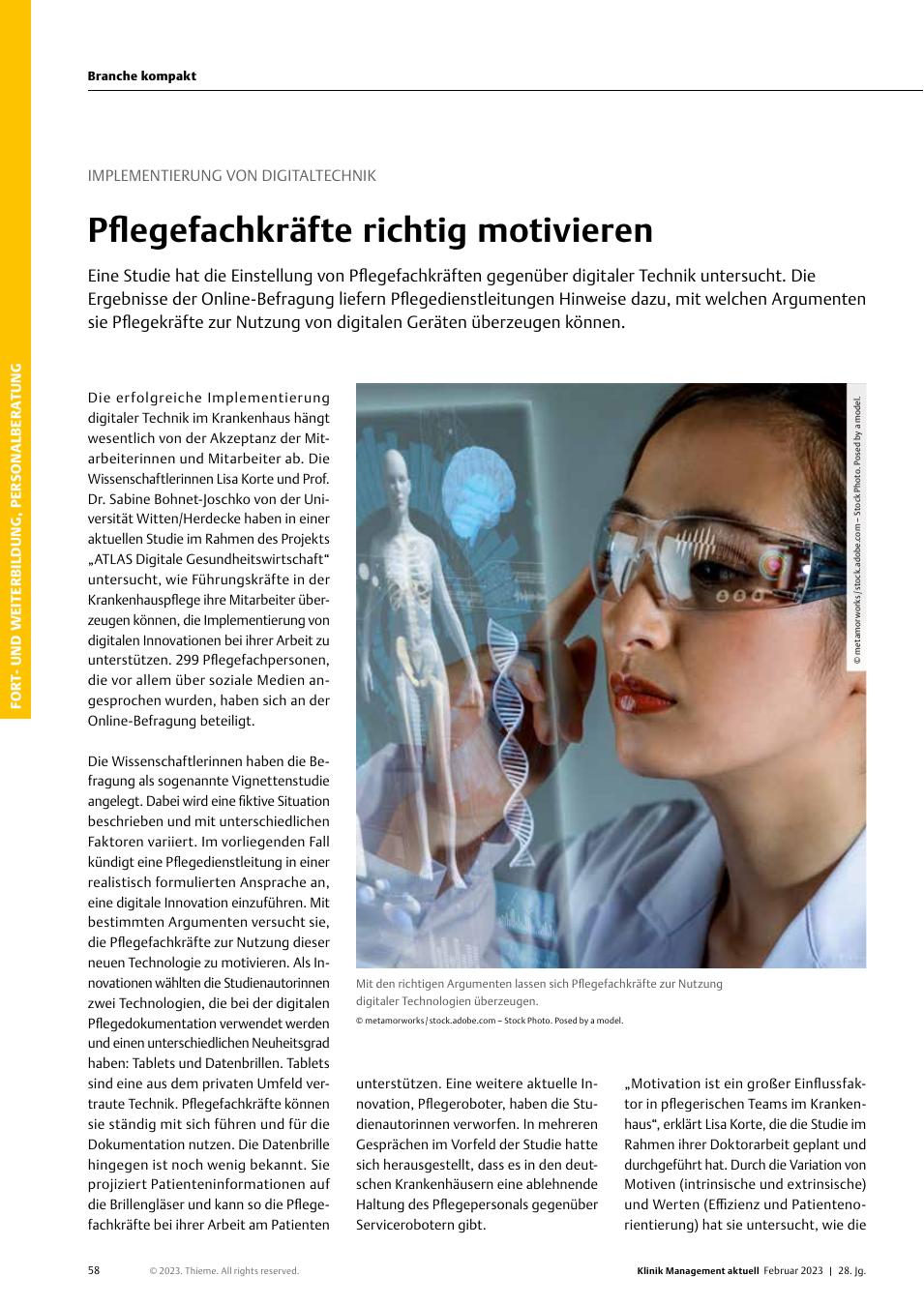 Vorschauseite 1: Implementierung von Digitaltechnik: Pflegefachkräfte richtig motivieren