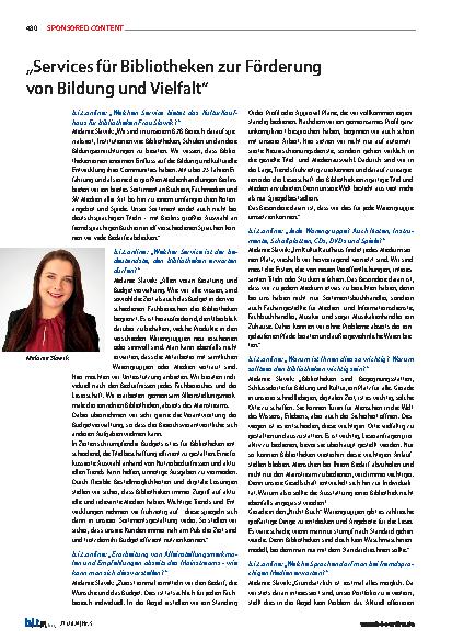 Vorschauseite 1: Services für Bibliotheken zur Förderung von Bildung und Vielfalt.