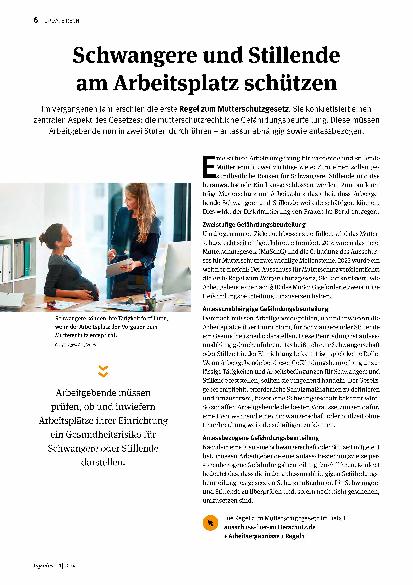 Vorschauseite 1: Schwangere und Stillende am Arbeitsplatz schützen