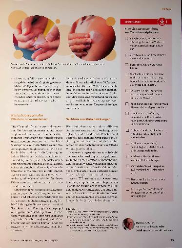 Vorschauseite 2: Therapie zum Aufkleben Richtiger Umgang mit transdermaler Medikamentengabe