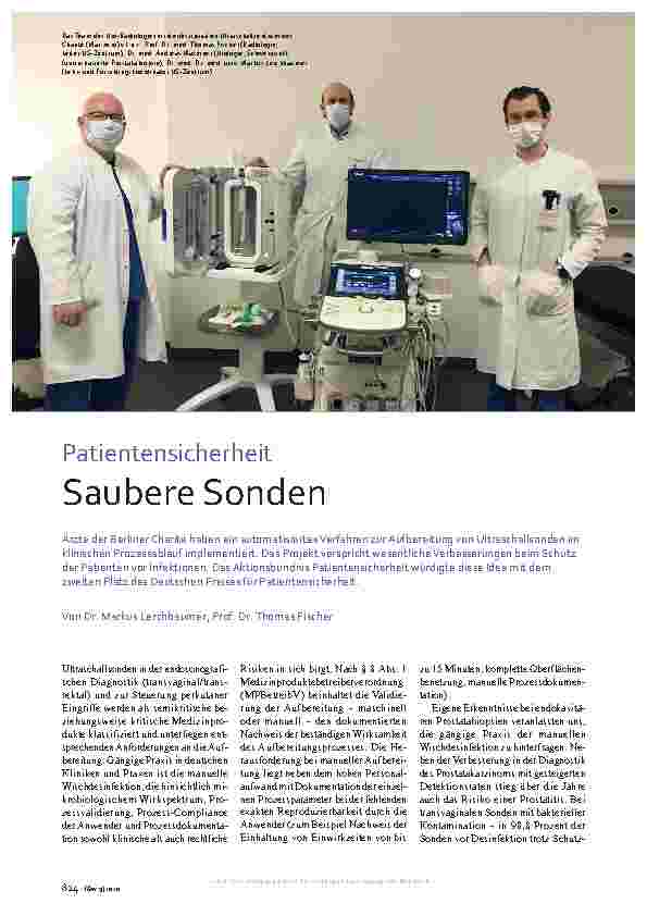 Vorschauseite 1: Patientensicherheit: Saubere Sonden