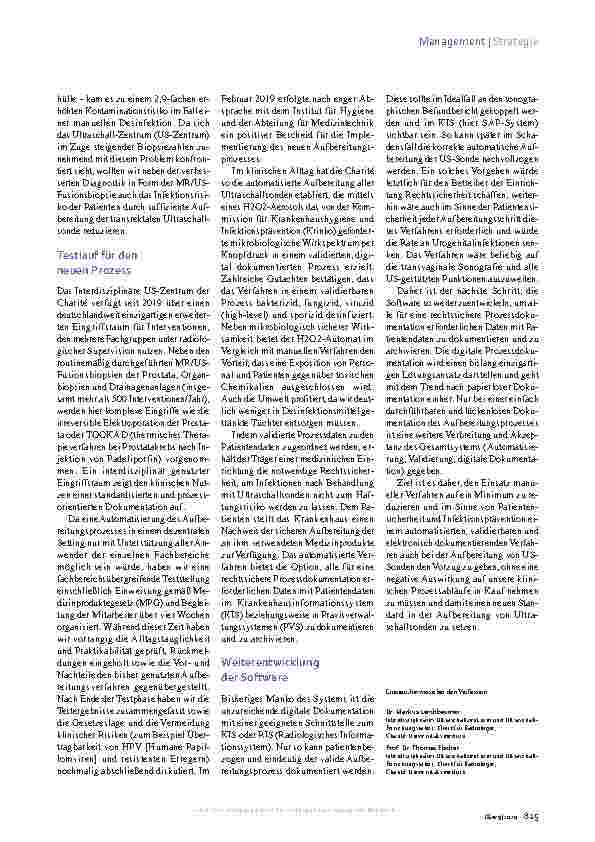 Vorschauseite 2: Patientensicherheit: Saubere Sonden