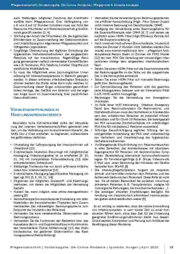 Vorschauseite 2: COVID-19: Allgemeine Handlungsempfehlungen kurz zusammengefasst