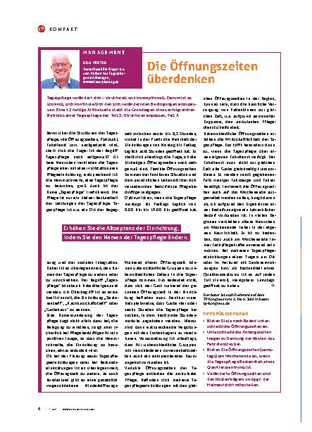 Vorschauseite 1: Die Öffnungszeiten überdenken