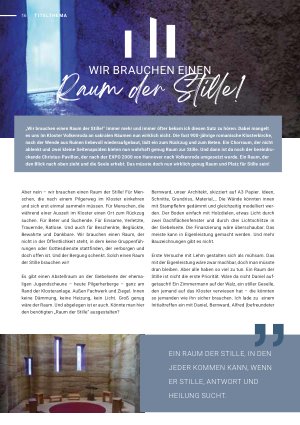 Vorschauseite 1: Wir brauchen einen Raum der Stille!