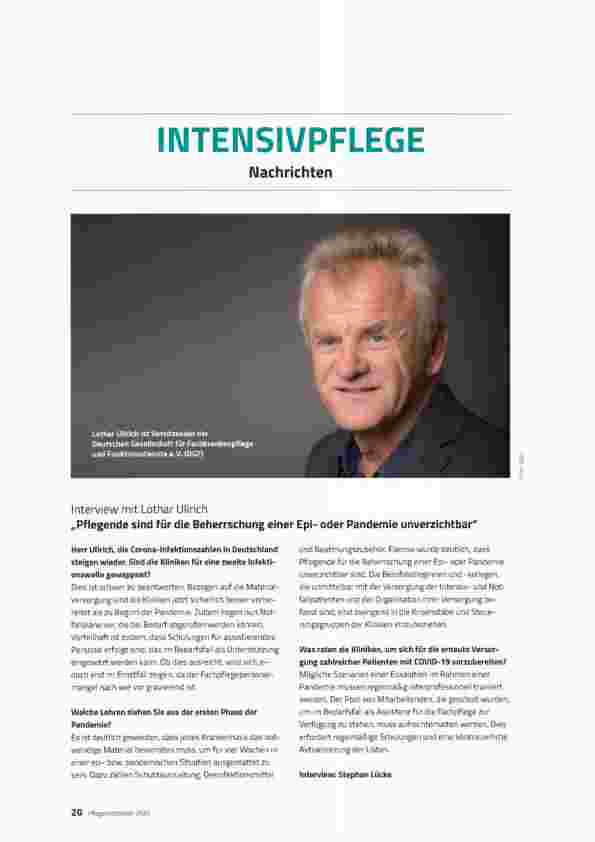 Vorschauseite 1: INTENSIVPFLEGE Nachrichten