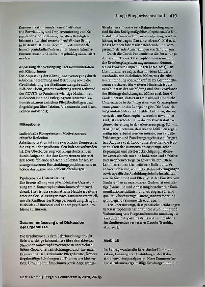 Vorschauseite 3: Katastrophenvorsorge für Gesundheitseinrichtungen