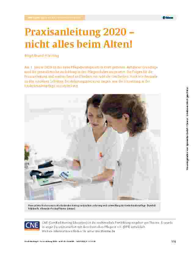 Vorschauseite 1: Praxisanleitung 2020 – nicht alles beim Alten!