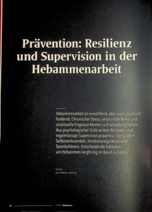 Vorschauseite 1: Prävention: Resino und Supervision M Q Hebammenarbeit