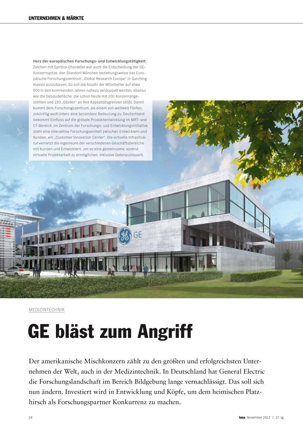 Vorschauseite 1: GE bläst zum Angriff
