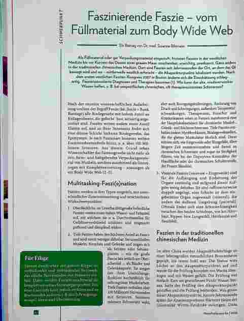 Vorschauseite 1: Faszinierende Faszie - vom Füllmaterial zum Body Wide Web