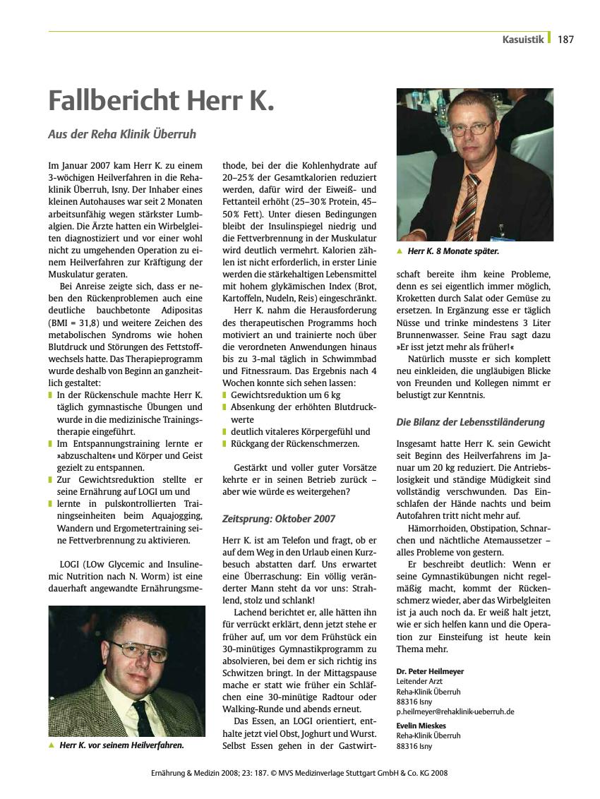 Vorschauseite 1: Fallbericht Herr K.