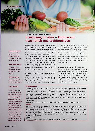 Vorschauseite 1: Ernährung im Alter - Einfluss auf Gesundheit und Wohlbefinden