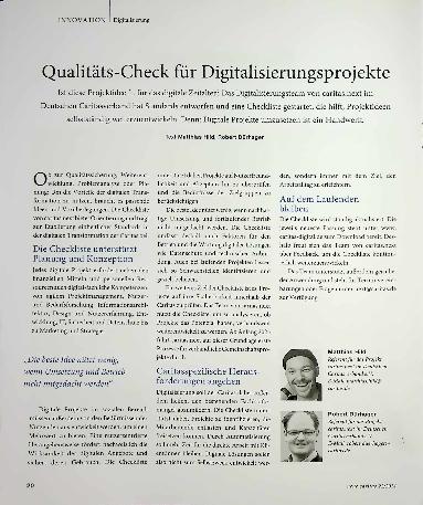 Vorschauseite 1: Qualitäts-Check für Digitalisierungsprojekte