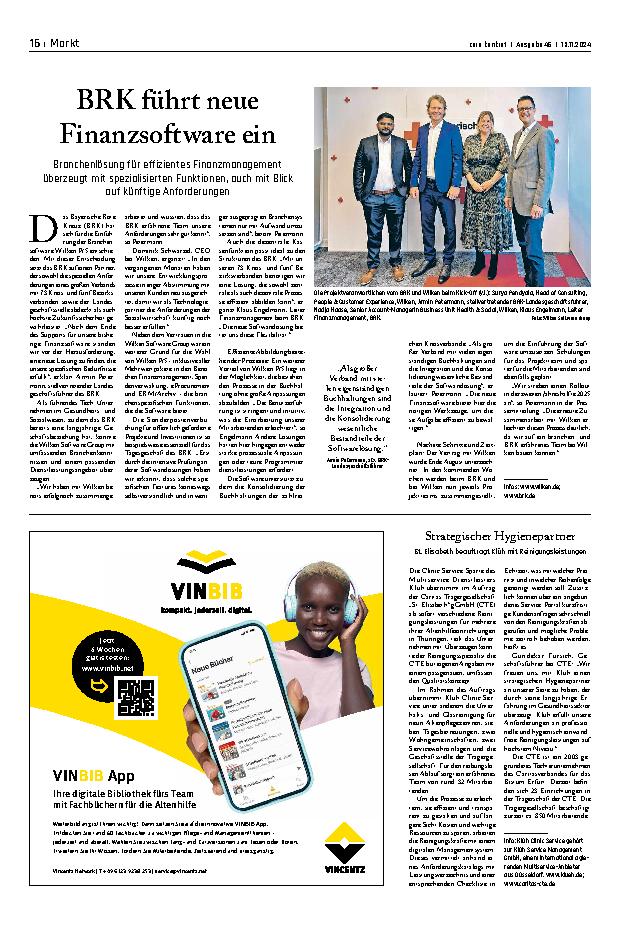 Vorschauseite 1: BRK führt neue Finanzsoftware ein.