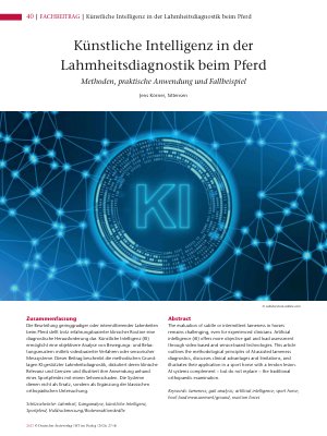Vorschauseite 1: Künstliche Intelligenz in der Lahmheitsdiagnostik beim Pferd Methoden, praktische Anwendung und Fallbeispiel