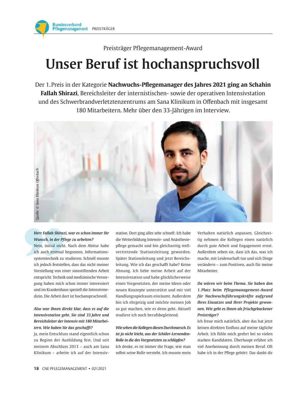Vorschauseite 1: Unser Beruf ist hochanspruchsvoll.