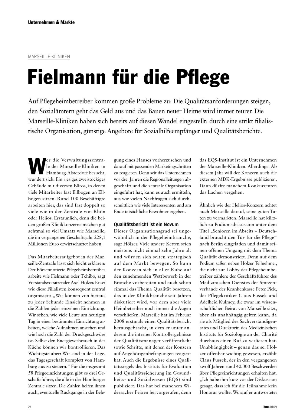 Vorschauseite 1: Fielmann für die Pflege