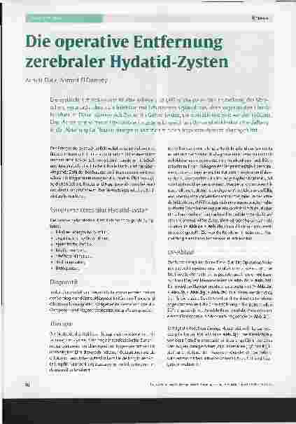 Vorschauseite 1: Die operative Entfernung zerebraler Hydatidzysten