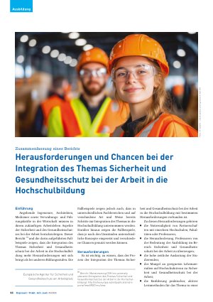Vorschauseite 1: Herausforderungen und Chancen bei der Integration des Themas Sicherheit und Gesundheitsschutz bei der Arbeit in die Hochschulbildung