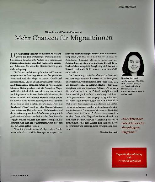 Vorschauseite 1: Migration und Fachkräftemangel - Mehr Chancen für Migrant:innen