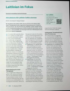 Vorschauseite 1: Aktualisierte S3-Leitlinie Colitis ulcerosa
