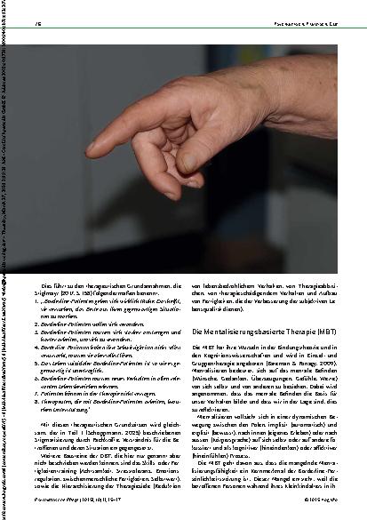 Vorschauseite 2: Die Borderline-Persönlichkeitsstörung und die Menschen, die an ihr leiden Therapieverfahren – Teil 2