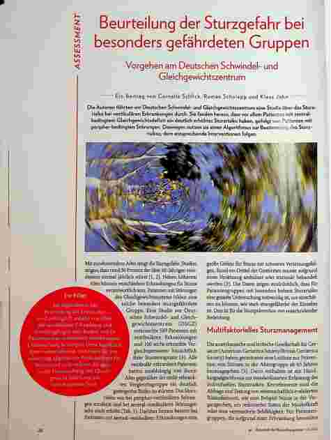 Vorschauseite 1: Beurteilung der Sturzgefahr bei besonders gefährdeten Gruppen Vorgehen am Deutschen Schwindelund Gleichgewichtszentrum