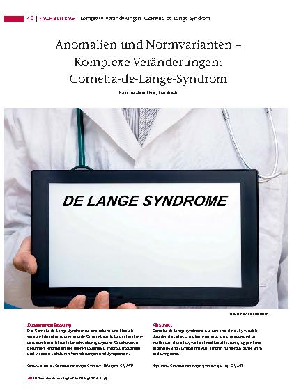 Vorschauseite 1: Anomalien und Normvarianten – Komplexe Veränderungen: Cornelia-de-Lange-Syndrom