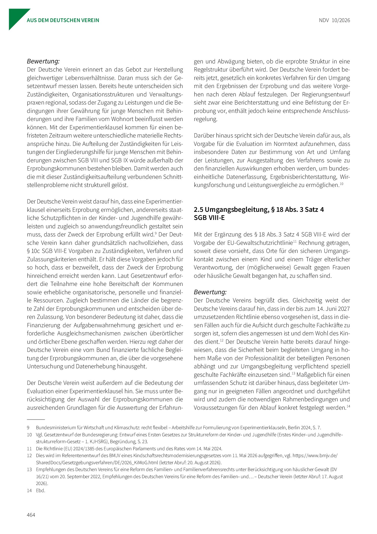 Vorschauseite 5: Stellungnahme des Deutschen Vereins zum Entwurf eines Ersten Gesetzes zur Strukturreform der Kinder- und Jugendhilfe (Erstes Kinder- und Jugendhilfestrukturreformgesetz – 1. KJHSR…