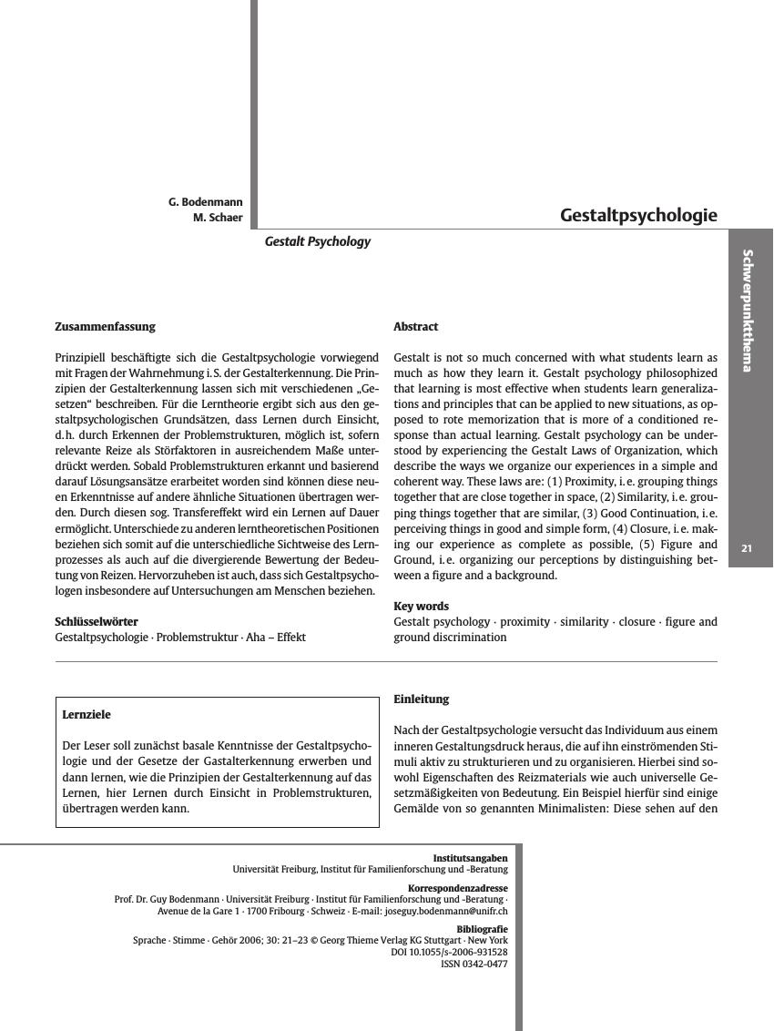 Vorschauseite 1: Gestaltpsychologie