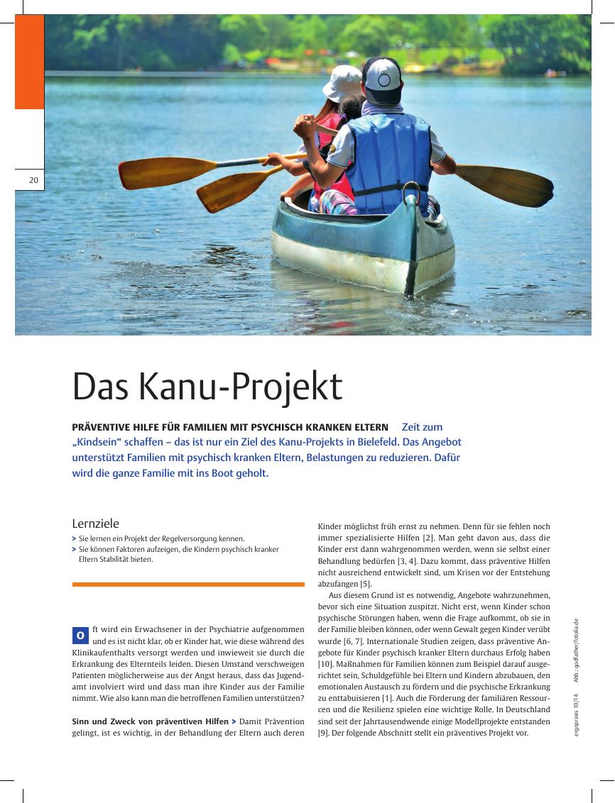 Vorschauseite 1: Präventive Hilfe für Familien mit psychisch kranken Eltern ? Das Kanu-Projekt