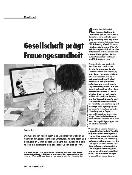 Vorschauseite 1: Gesellschaft prägt Frauengesundheit