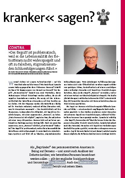 Vorschauseite 2: Darf man „Demenzkranker“ sagen?
