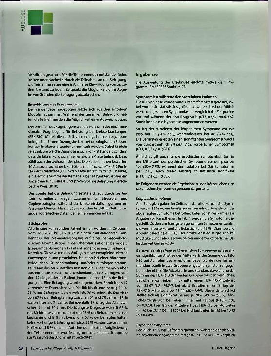 Vorschauseite 3: Distress und Coping bei protektiver Isolation