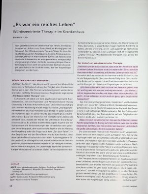 Vorschauseite 1: „Es war ein reiches Leben" Würdezentrierte Therapie im Krankenhaus